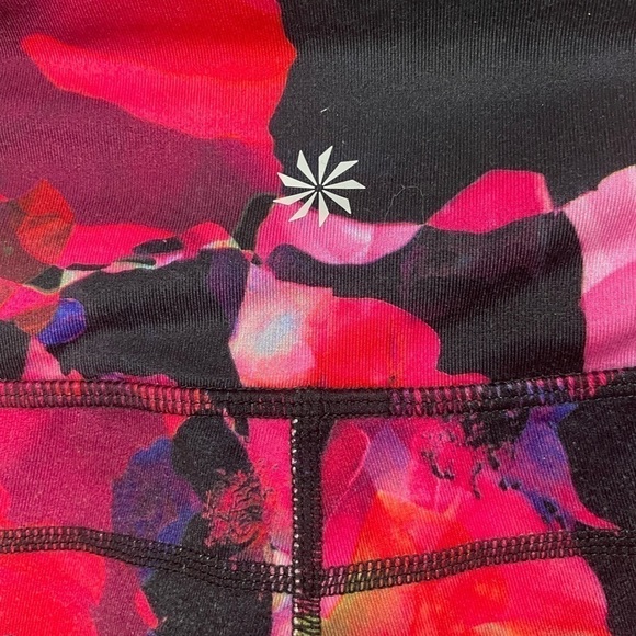 Athleta High Rise Mystique Chaturanga Floral Mesh Leg Capri, Pink, Black, Small - Picture 4 of 10